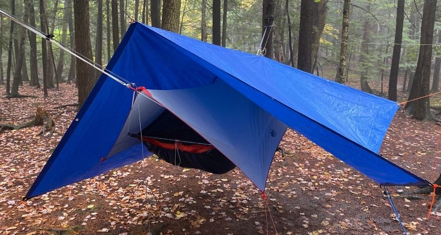 hammock camping in rain