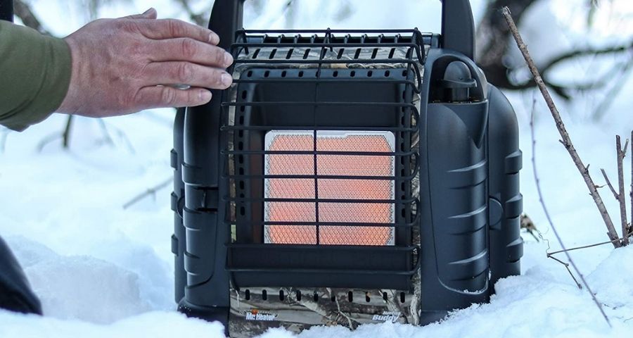 Mr. Heater propane heater for winter camping