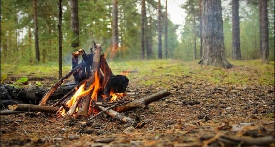 How to start campfire in rain