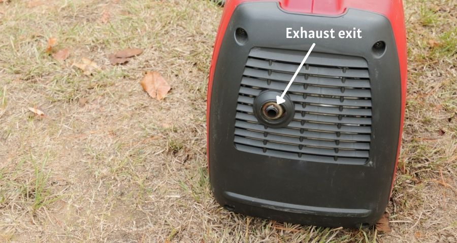 Change the position of exhaust exit to quiet generator