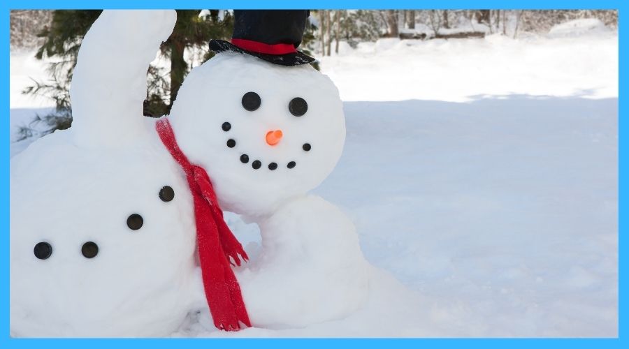 build a snow man during winter camping