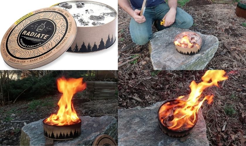 use wax and paper tin candles as campfire alternative during burn ban