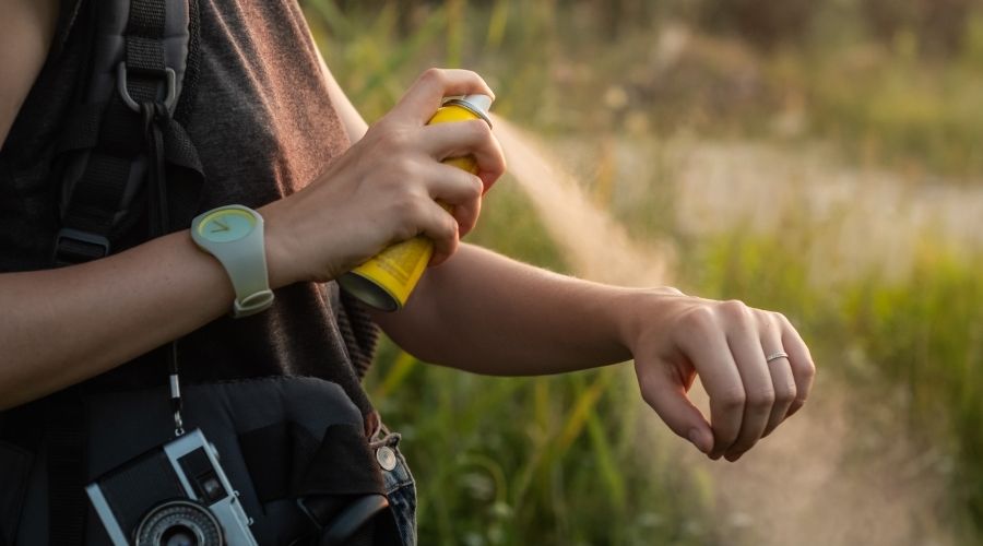 picture showing use of mosquitoes repellent